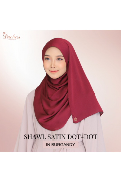 SATIN SHAWL DOT-DOT - BURGANDY SATIN SHAWL DOT-DOT - BURGANDY